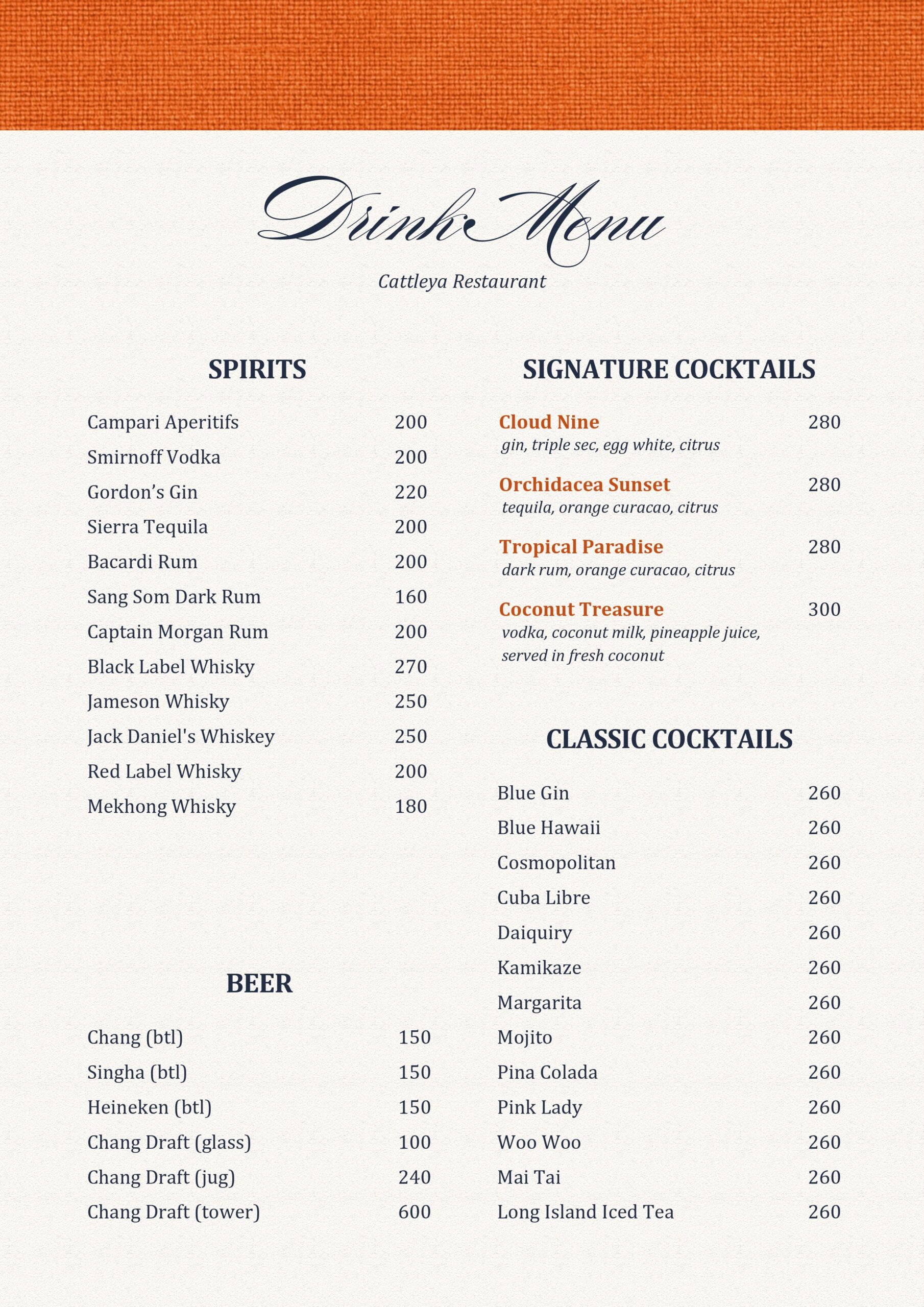 drink menu 2026 cattleya 1